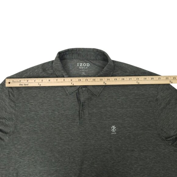 Izod Golf Stretch Polo Shirt Mens XXL Performance Lightweight Gray Short Sleeve - Picture 4 of 16